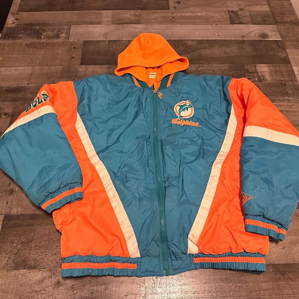 VTG Miami Dolphin Mighty Mac Touchdown Kids Club Jacket Size Youth XL 18-20